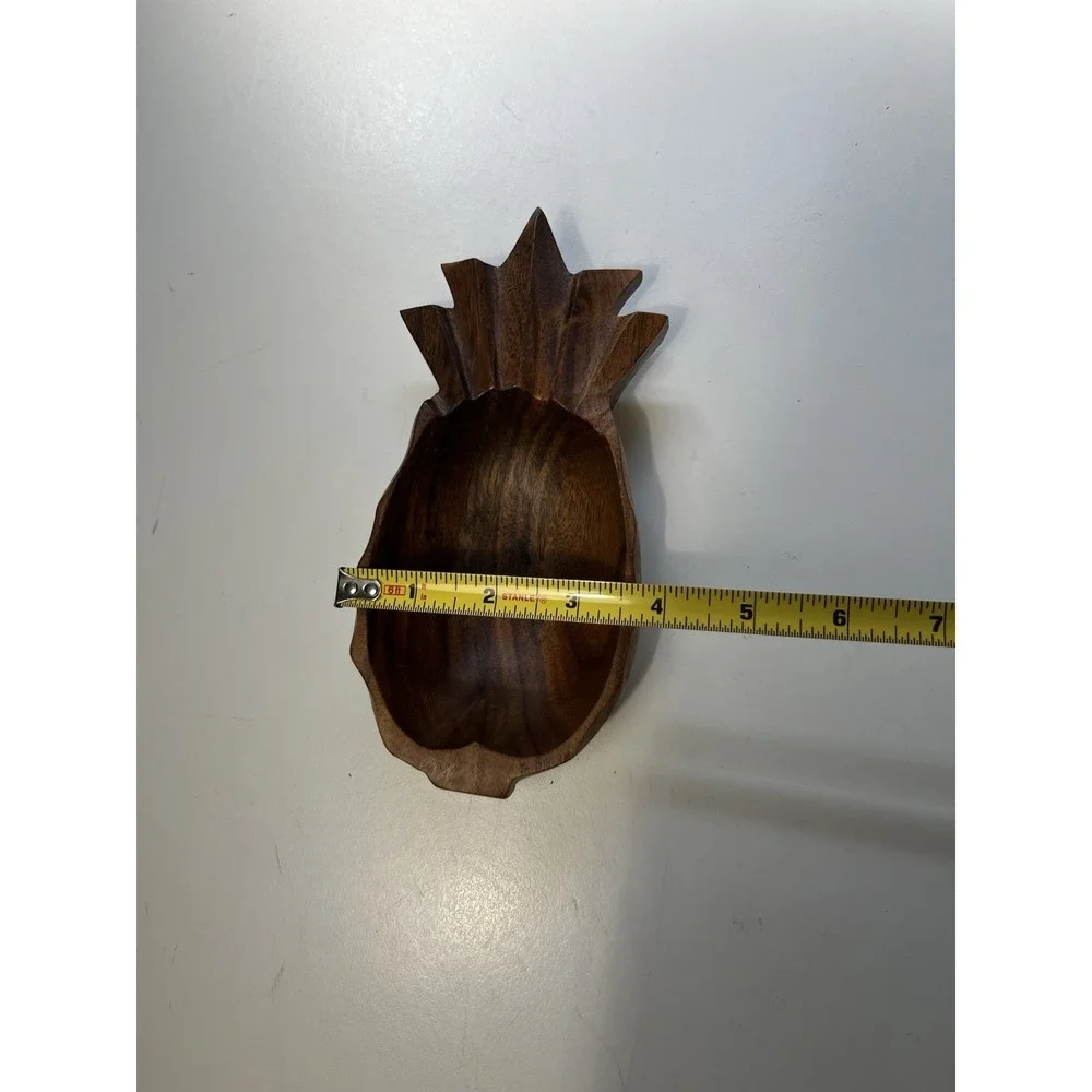 Monkey Pod Vintage Carved Wood Pineapple Tray Dish